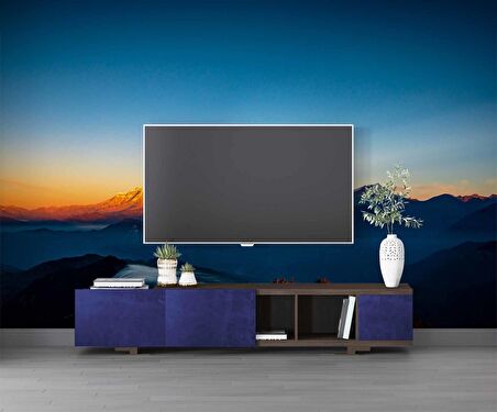 Dağ Manzaralı Gündoğumu Duvar Kağıdı Baskı