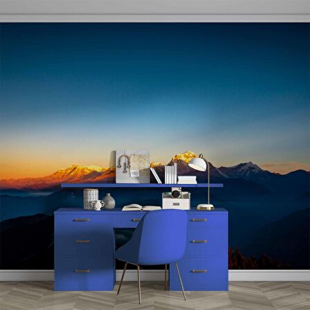 Dağ Manzaralı Gündoğumu Duvar Kağıdı Baskı