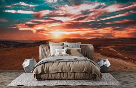 Günbatımı Manzaralı Duvar Kağıdı Baskı