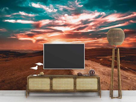 Günbatımı Manzaralı Duvar Kağıdı Baskı