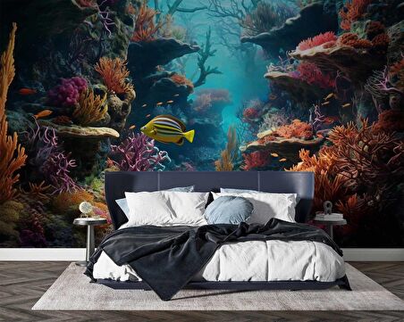 Su Altı Duvar Kağıdı Baskı