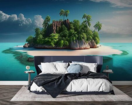 Ada Manzaralı Duvar Kağıdı Baskı