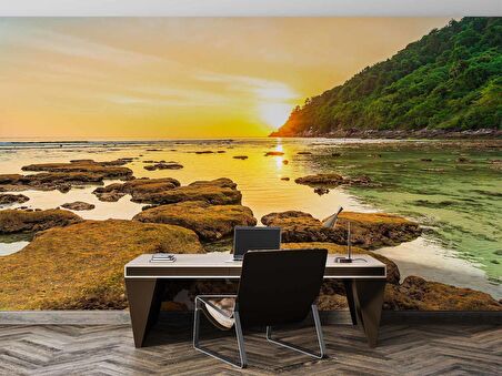 Günbatımı Deniz Manzaralı Duvar Kağıdı Baskı