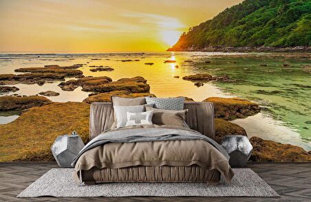 Günbatımı Deniz Manzaralı Duvar Kağıdı Baskı