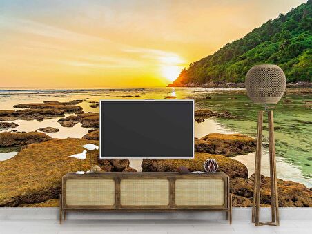 Günbatımı Deniz Manzaralı Duvar Kağıdı Baskı