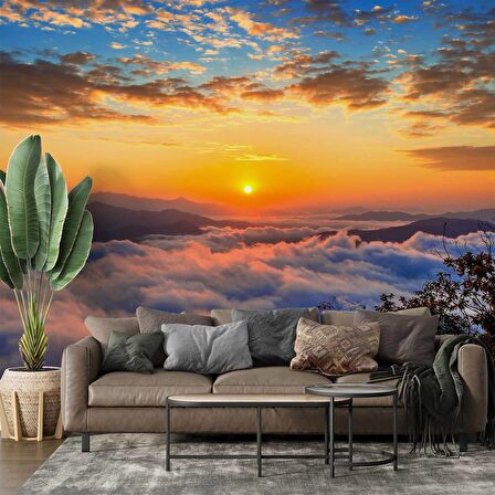 Bulut Gündoğumu Manzaralı Duvar Kağıdı Baskı