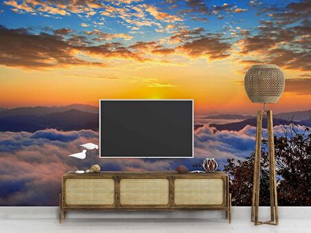 Bulut Gündoğumu Manzaralı Duvar Kağıdı Baskı