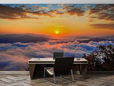 Bulut Gündoğumu Manzaralı Duvar Kağıdı Baskı