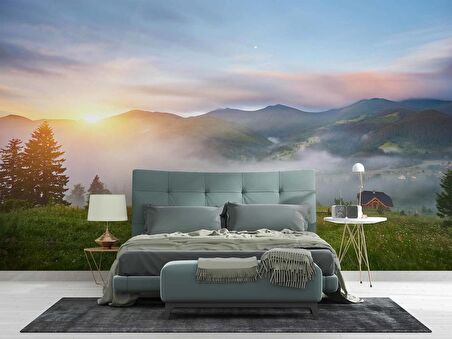 Dağ Bulut Gündoğumu Manzaralı Duvar Kağıdı Baskı