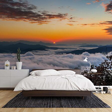 Bulut Günbatımı Manzaralı Duvar Kağıdı Baskı