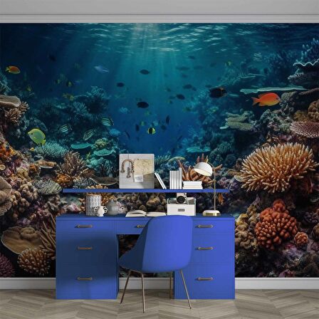 Su Altı Yemek Odası Duvar Kağıdı Baskı