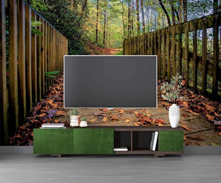 Sonbahar Köprü Manzaralı Duvar Kağıdı Baskı