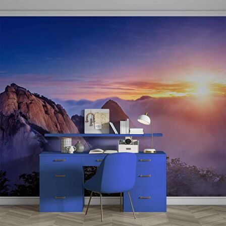 Dağ Bulut Gündoğumu Manzaralı Duvar Kağıdı Baskı