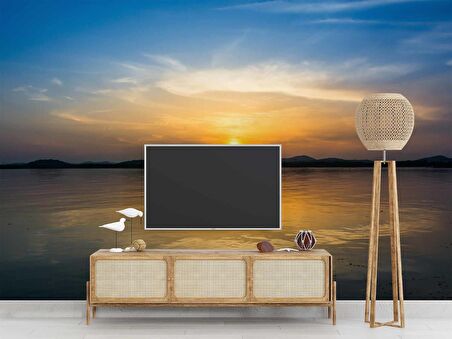 Denizde Gündoğumu Manzaralı Duvar Kağıdı Baskı