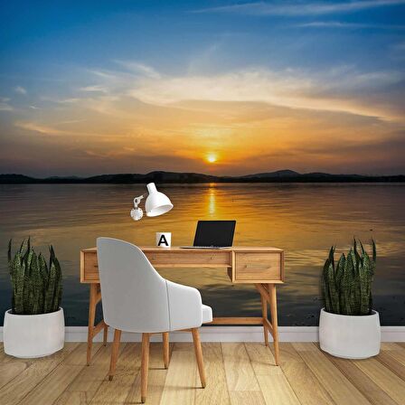 Denizde Gündoğumu Manzaralı Duvar Kağıdı Baskı