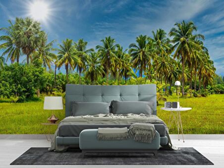 Palmiye Ağaçlı Duvar Kağıdı Baskı