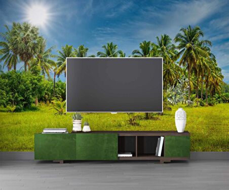 Palmiye Ağaçlı Duvar Kağıdı Baskı