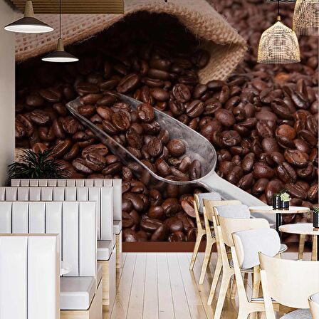 Kahve Çekirdeği Cafe Duvar Kağıdı Baskı