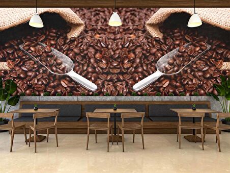 Kahve Çekirdeği Cafe Duvar Kağıdı Baskı