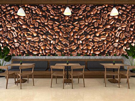 Kahve Çekirdeği Cafe Duvar Kağıdı Baskı