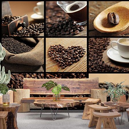 Kahveli Duvar Kağıdı Posterleri Cafe Duvar Kağıdı Baskı