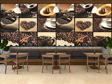 Kahveli Duvar Kağıdı Posterleri Cafe Duvar Kağıdı Baskı