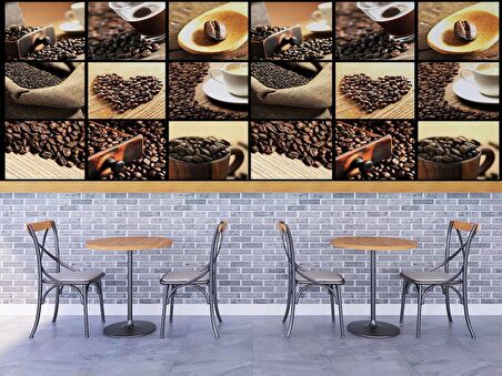 Kahveli Duvar Kağıdı Posterleri Cafe Duvar Kağıdı Baskı