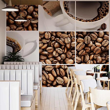 Kahve Çekirdeği Cafe Duvar Kağıdı Baskı