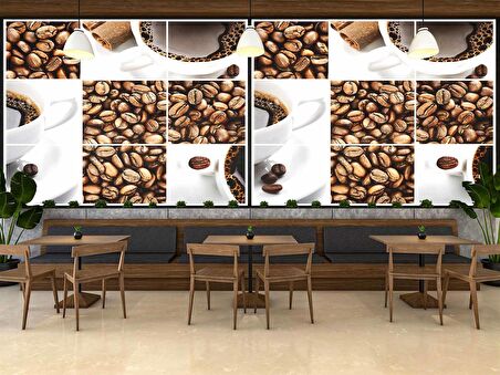 Kahve Çekirdeği Cafe Duvar Kağıdı Baskı