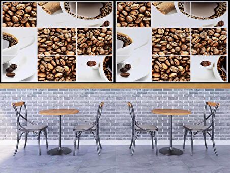 Kahve Çekirdeği Cafe Duvar Kağıdı Baskı