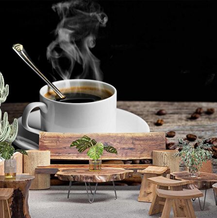 Kahve Fincanı Cafe Duvar Kağıdı Baskı