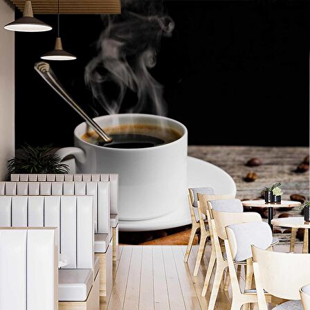 Kahve Fincanı Cafe Duvar Kağıdı Baskı