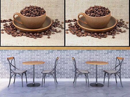 Fincanda Kahveli Cafe Duvar Kağıdı Baskı