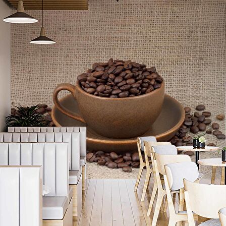Fincanda Kahveli Cafe Duvar Kağıdı Baskı