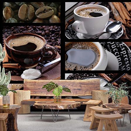 Kahveli Cafe Duvar Kağıdı Baskı