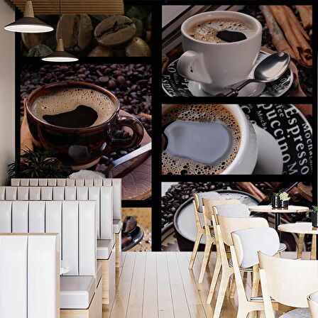 Kahveli Cafe Duvar Kağıdı Baskı
