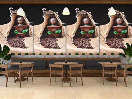 Kahve Öğütme Makinesi Cafe Duvar Kağıdı Baskı