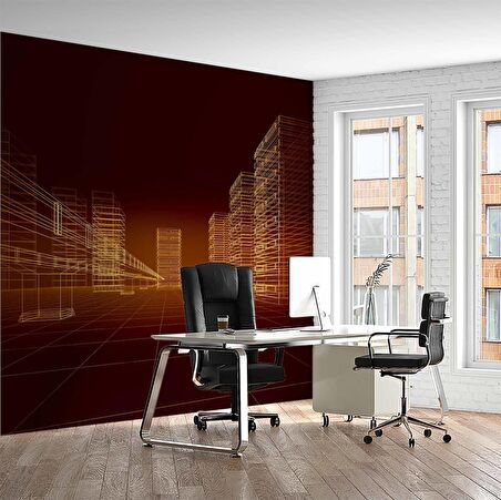 Apartman Çizimi Emlak ve Gayrimenkul Duvar Kağıdı Baskı