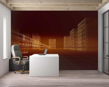 Apartman Çizimi Emlak ve Gayrimenkul Duvar Kağıdı Baskı