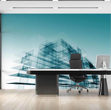 Soyut Bina Çizimi Emlak ve Gayrimenkul Duvar Kağıdı Baskı