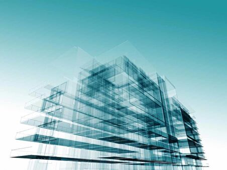 Soyut Bina Çizimi Emlak ve Gayrimenkul Duvar Kağıdı Baskı