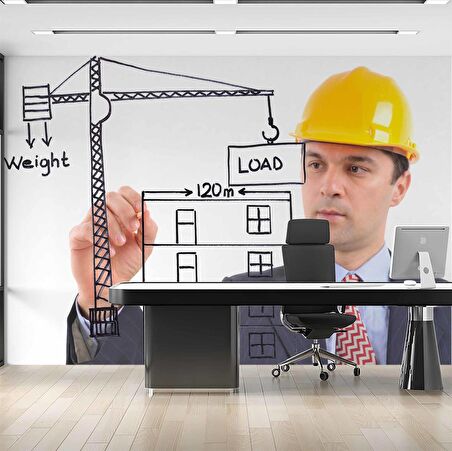 Mimari Çizim Emlak ve Gayrimenkul Duvar Kağıdı Baskı