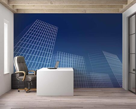 Soyut Bina Emlak ve Gayrimenkul Duvar Kağıdı Baskı