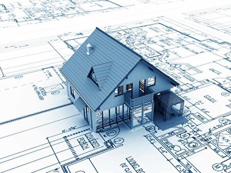 Ev Çizim Emlak ve Gayrimenkul Duvar Kağıdı Baskı