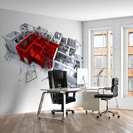 Mimari Proje Emlak ve Gayrimenkul Duvar Kağıdı Baskı