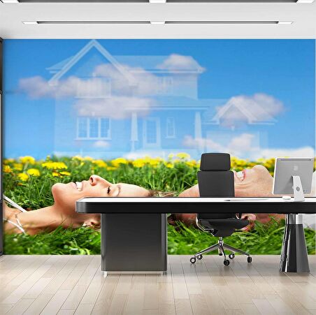 Mutlu Aile Gayrimenkul Emlak ve Gayrimenkul Duvar Kağıdı Baskı