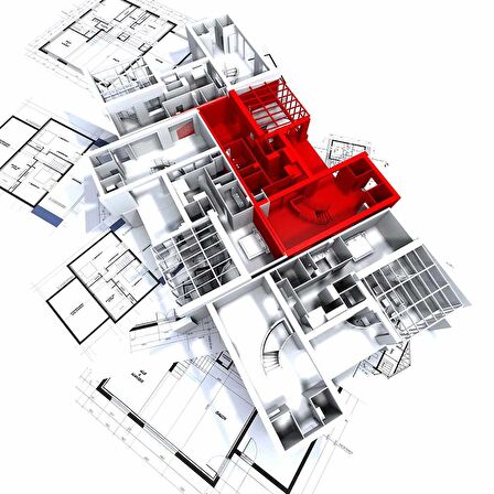 Mimari İnşaat Çizimli Gayrimenkul Emlak ve Gayrimenkul Duvar Kağıdı Baskı