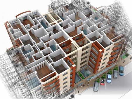 Mimari Apartman Projesi Gayrimenkul Emlak ve Gayrimenkul Duvar Kağıdı Baskı