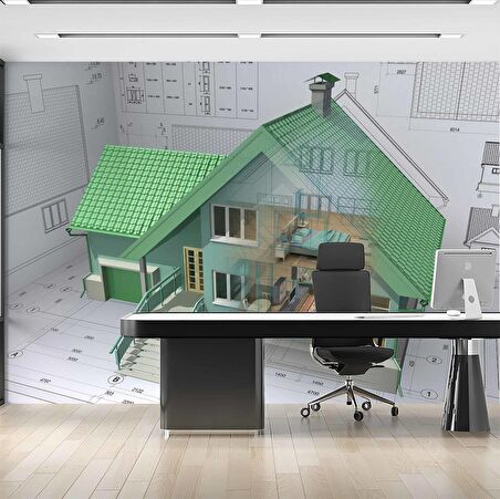Ev Projesi Mimari Gayrimenkul Emlak ve Gayrimenkul Duvar Kağıdı Baskı
