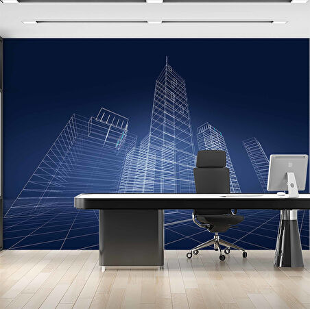 Soyut Bina Projesi Gayrimenkul Emlak ve Gayrimenkul Duvar Kağıdı Baskı